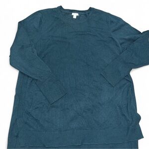 J.Jill teal Sweater with slit on the hip